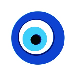 2 X Greek Evil Eye Iron on Screen print transfer Patch Applique Motif mati