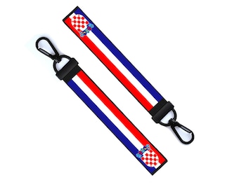 KROATIEN Nyckelring Nyckelring Bagageetikett Dragkedja Väska KROATISK Nyckelring