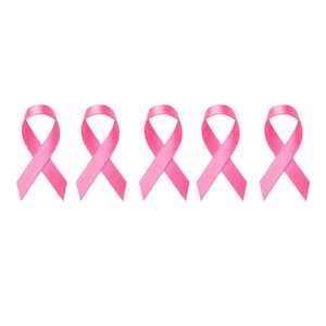 Set of 5 Pink Ribbons Temporary Tattoo Waterproof Cancer - Etsy