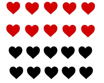 Set of 10 Heart TEMPORARY TATTOO Waterproof love Valentine's day hearts