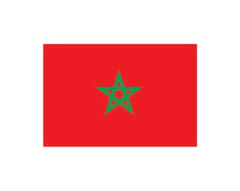 Set of 2 x  Moroccan FLAG Iron on Screen Print Transfers for Fabrics Machine Washable patch  Morocco flag