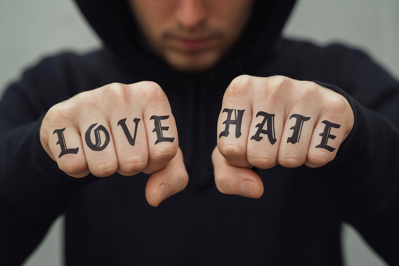 Hate love tattoo - Etsy 日本, image size:1536x1024