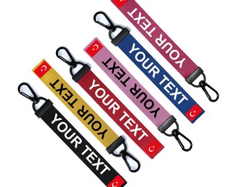 Personalised Turkish Flag Key Chain Keyring Luggage Tag Zipper Pull Bag Ring Key Ring Turkey