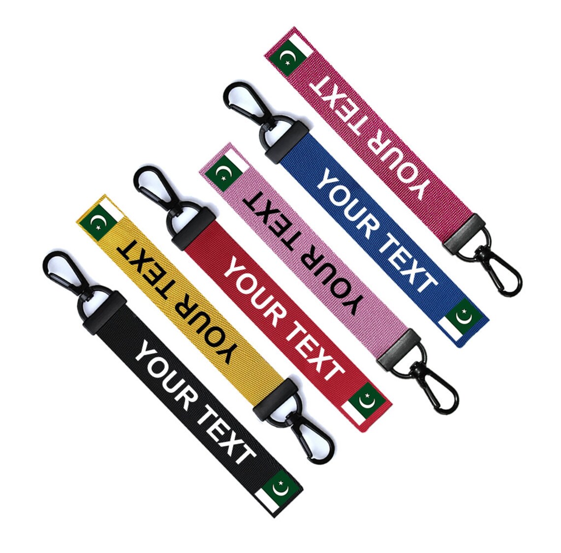 Personalised Pakistani Flag Key Chain Keyring Luggage Tag Zipper Pull ...