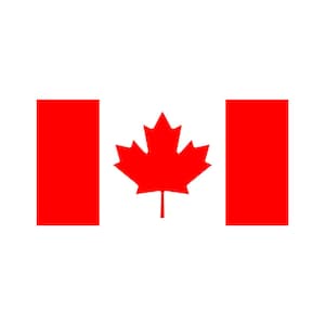 May include: The Canadian flag features a red maple leaf centred on a white field with red vertical stripes on either side.
