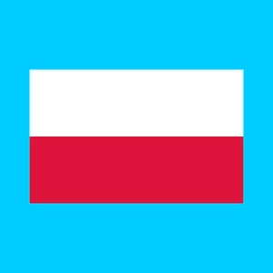 May include: A white and red flag with two horizontal stripes. The top stripe is white and the bottom stripe is red.