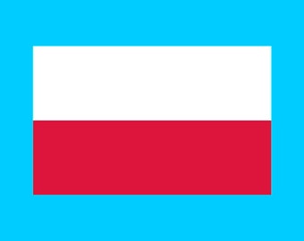 Set med 2 stryk-på-screentrycksöverföringar för polsk flagga, maskintvättbara tygmärken för polsk flagga