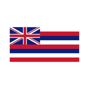 Set of 2 x Hawaii FLAG Iron on Screen Print fabric for Machine Washable Transfer Hawaiian Flag