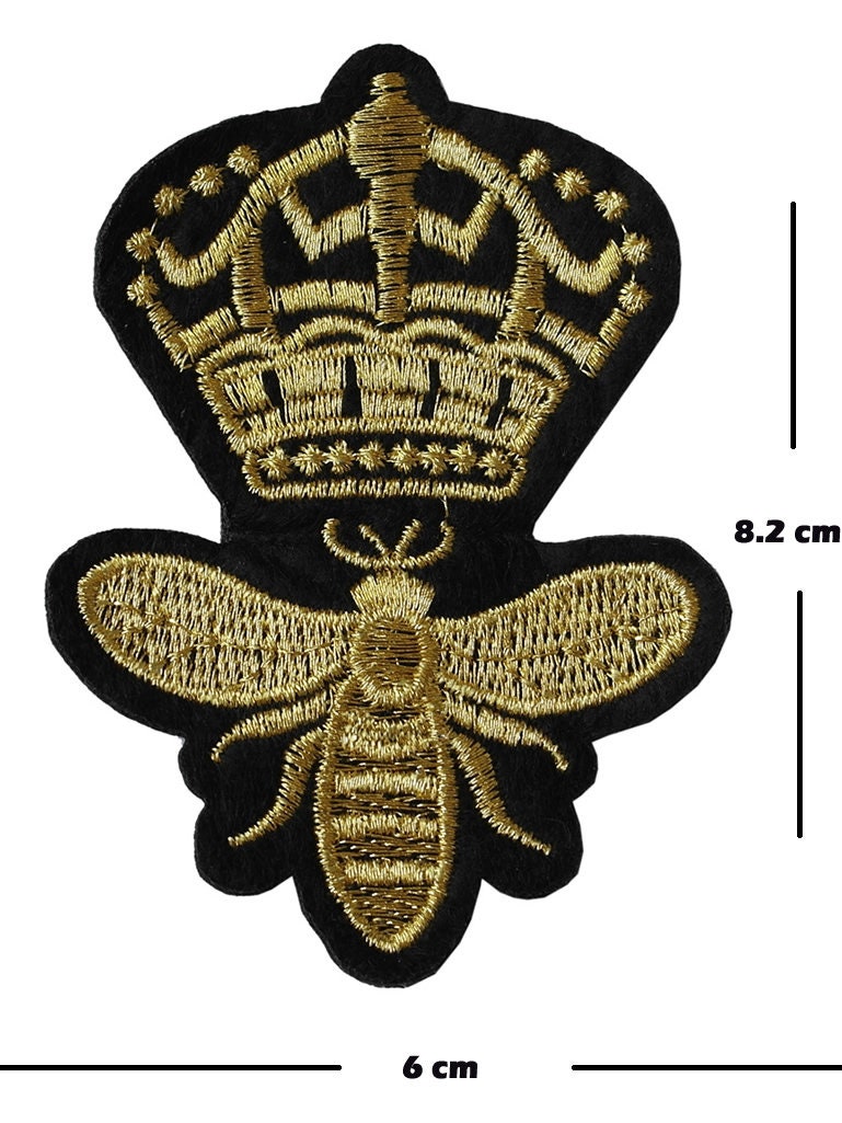 Queen Bee Iron / Sew on Embroidered Patch Badge Embroidery - Etsy