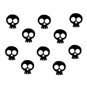 Set of 10 Skulls Temporary Tattoo Waterproof hand body party art