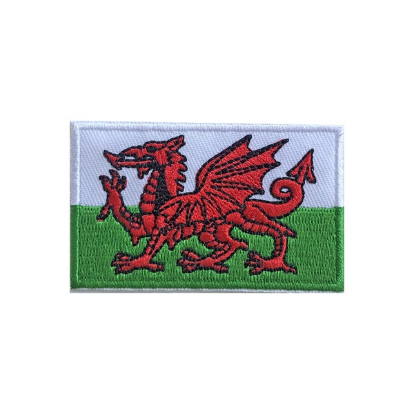 Pays de Galles Drapeau Broderie Patch Fer ou Coudre sur Motif Brodé Transfert Drapeau Gallois Applique