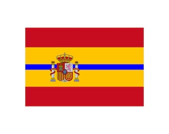 Spanish Thin Blue Line Flag Iron on Screen print Fabric Applique machine washable transfer Spanish Police Front line