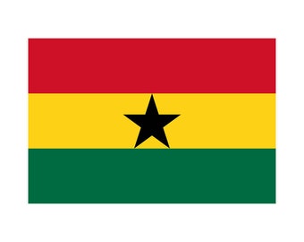 Set of 2 Ghana Flag Iron on Screen Print Transfers for Fabrics Machine Washable Ghanaian Flag patch