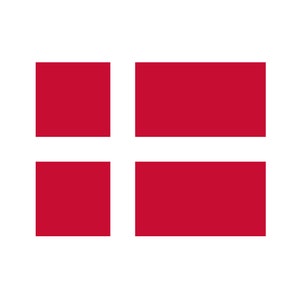 Satz von 2 Dänemark Flagge Eisen auf Sieb Druck Transfers für Stoffe Maschine waschbar dänische Flagge Patch