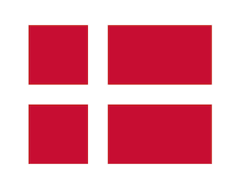 Ensemble de 2 danemark flag iron sur les transferts d’impression d’écran pour les tissus machine washable patch drapeau danois