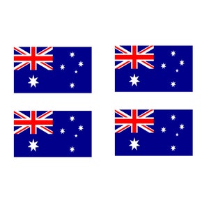 4 x Australian Flag IRON ON Screen Print Transfers for Fabrics Machine Washable Australia Flag patch