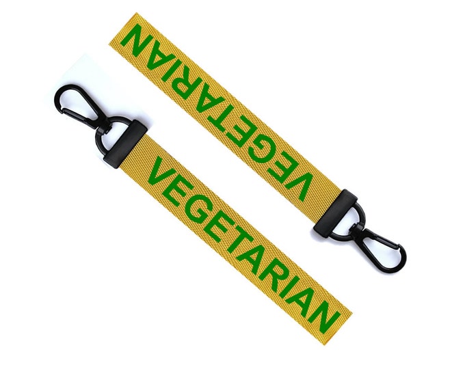 Vegetarian Key Chain Keyring Luggage Tag Zipper Pull Bag Vegan Key Ring