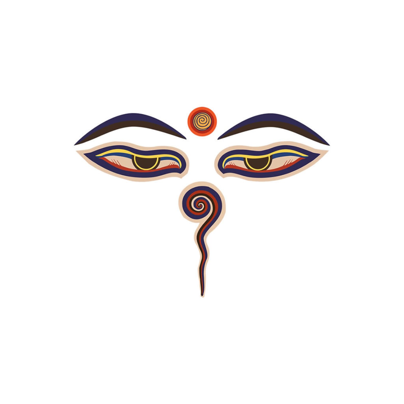 Set of 2 Buddha Eyes Iron on Screen Print Transfer for Fabrics Etsy UK