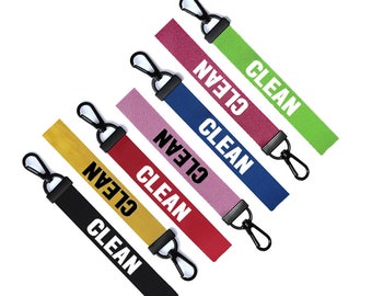 Clean Key Chain Keyring Luggage Tag Zipper Pull Bag Ring clean/ dirty separator