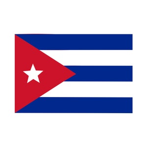 Set of 2 Cuba Flag Iron on Screen Print Transfers for Fabrics Machine Washable Cuban Flag patch