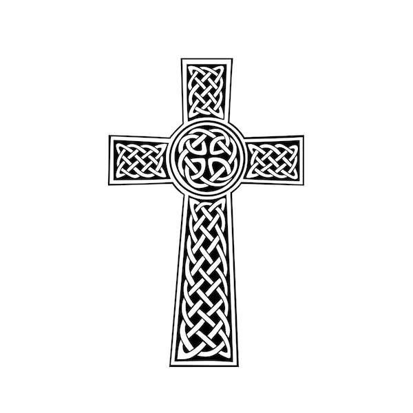 Set of 2 Celtic Cross TEMPORARY TATTOO Christian cross lasts a week