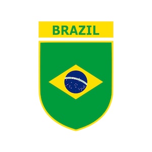 Brazil Team Crest SVG png dxf eps file format Instant Download Brazalian Flag