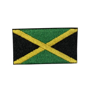 Peut inclure: Un patch brodé représentant le drapeau jamaïcain. Le drapeau est vert, jaune et noir avec une croix diagonale.
