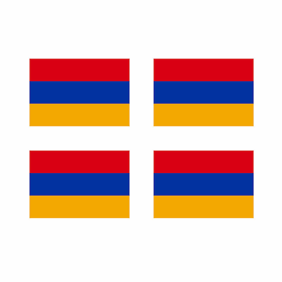 Mini Aufkleber Armenien Flagge – 33x20 Mm, 12 Stück, Selbstklebend, Rechteckig