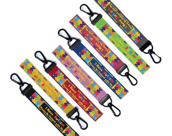 I have Autism Please be patient with me jigsaw tag Luggage Tag Zipper Pull Keychain Bag Autism awareness Keyring