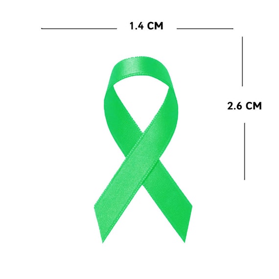 Set of 2 Green Ribbon DIY Iron on Screen print Patch for fabric Mental  Health Awareness Support transfer Machine Washable