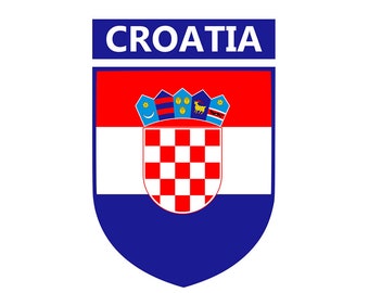 Croatie Team Crest Iron on Screen Print Transfers for Fabrics Machine Washable Croate Flag Crest patch