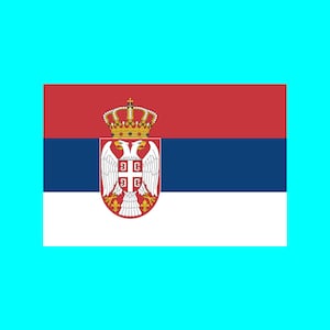 2 X Serbia Flag IRON on Screen print transfer Patch Applique Motif Serbian Flag