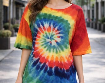 Tie dye printed Tshirt multi coloured tie-dye t-shirt