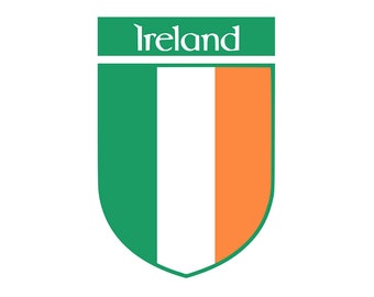 Ireland Team Crest Iron on Screen Print Transfers for Fabrics Machine Washable Irish Flag Crest patch