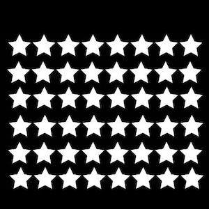 Set of 20 Star Iron on Screen Print Transfers for Fabrics Machine Washable 5 point star patch