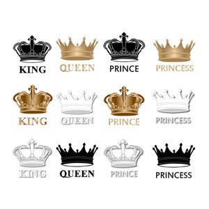 3 x corona di re, regina, principe o principessa termoadesiva per tessuti, lavabile in lavatrice. Toppa serigrafata The Royals