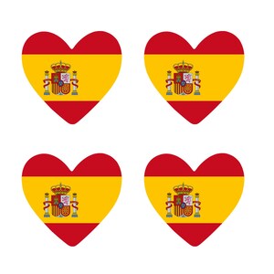 Patch Thermocollant Drapeau Espagne Cœur 7cm - Pour Vestes, Maillots Et Tissus - Taille Unique