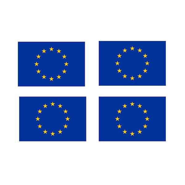 Ensemble de 4 drapeau européen Tatouage temporaire imperméable à l’eau dure 1 semaine de soutien du pays EU Flag Europe