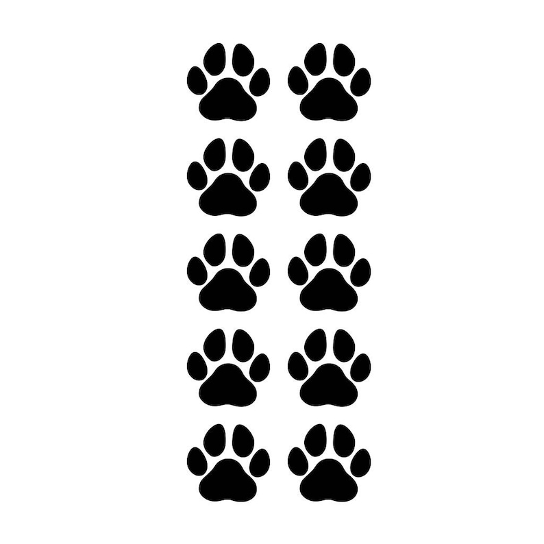 10 X Paw Prints Semi Permanent Tattoo Waterproof Lasts 1 - 2 Weeks Cat ...