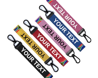 Personalised South African Flag Key Chain Keyring Luggage Tag Zipper Pull Bag Ring Key Ring South Africa