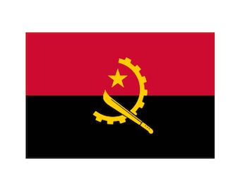 Juego de 2 x bandera de Angola Plancha en serigrafía para tela Lavable a Máquina Transferencia Angoleña