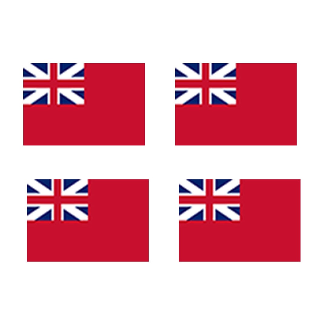 イギリス国旗の赤い旗 アイロンプリント 布用 セーラー旗 4枚セット
