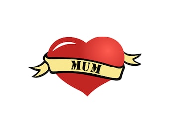 Tatuaje temporal de corazón para mamá o papá, regalo familiar a prueba de agua