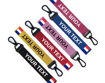 Personalised French Flag Key Chain Keyring Luggage Tag Zipper Pull Bag Ring Key Ring France