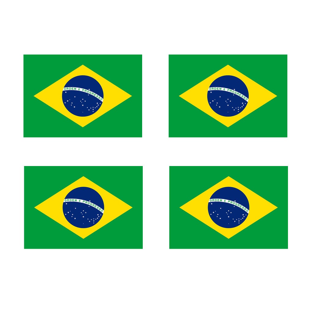 Brazil Flag Iron on Screen Print Transfers for Fabrics Machine Washable Brazilian Flag patch