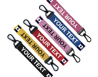 Personalised Canadian THIN BLUE LINE Flag Key Chain Keyring Luggage Tag Zipper Pull Bag Ring Key Ring Canada first responders