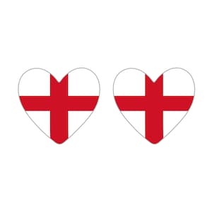 Set of 2 X ENGLAND Heart Flag Temporary Tattoo Waterproof Lasts 1 week  support six nations, rugby, football, cricket ENGLISH