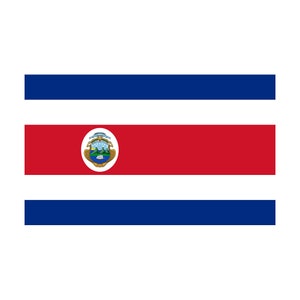 Set of 2 x Costa Rica Flag Iron on Screen Print for fabric Machine Washable Transfer Costa Rican Flag