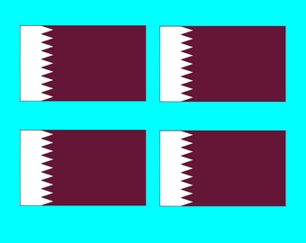 4 x Qatar Flag IRON ON Screen Print Transfers for Fabrics Machine Washable patch