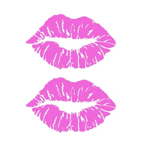 2 x PINK Lips TEMPORARY TATTOO Love bite Kiss mark Valentines day